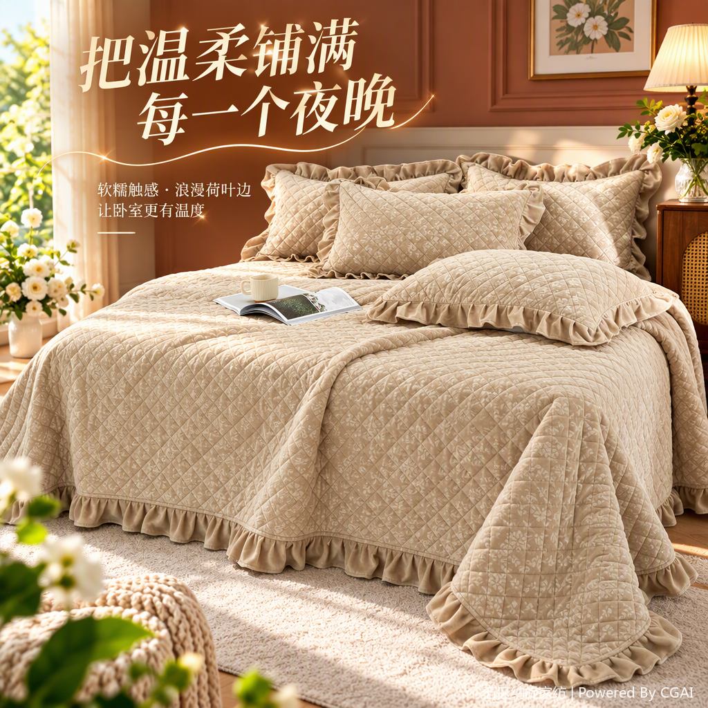 Cálido y cómodo acolchado de tres piezas juego de textiles para el hogar ropa de cama primavera verano otoño invierno multicolor opcional Specification image