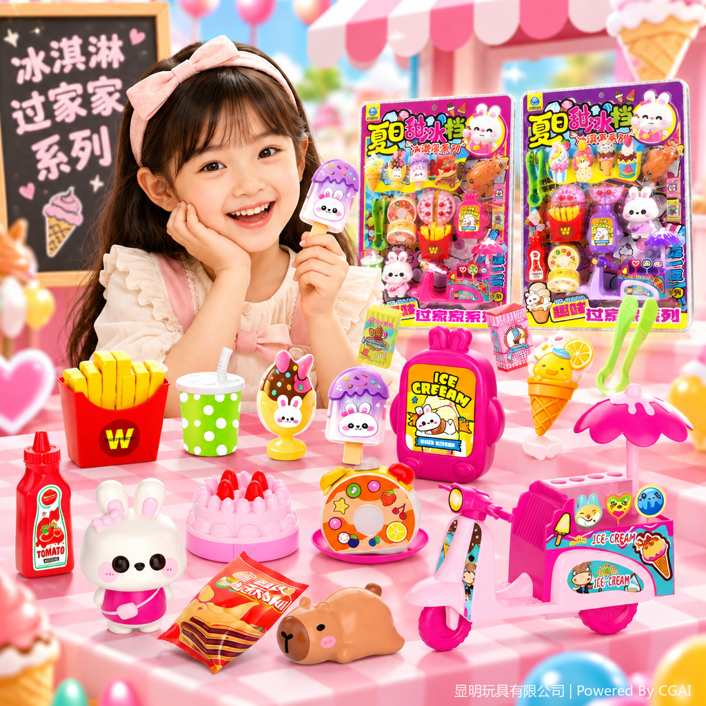 Verano dulce hielo rango helado serie niños pasar casa juego de juguetes de la casa juguete de la cocina de la simulación divertido puzzle regalo de la enseñanza temprana Specification image