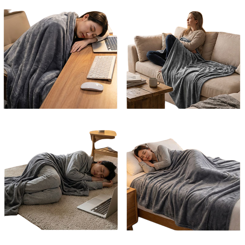 Manta de flanela suave engrosada cubierta de invierno cálida manta de cama sala de estar multicolor opcional Item Picture