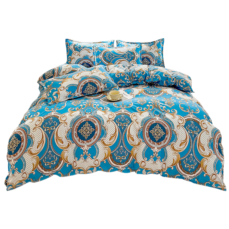 Brushed bed sheet style, bedspread style, printed bedding set, pure cotton wedding bedroom bedspread, wedding room decoration bedding set, multi-piece set Item Picture