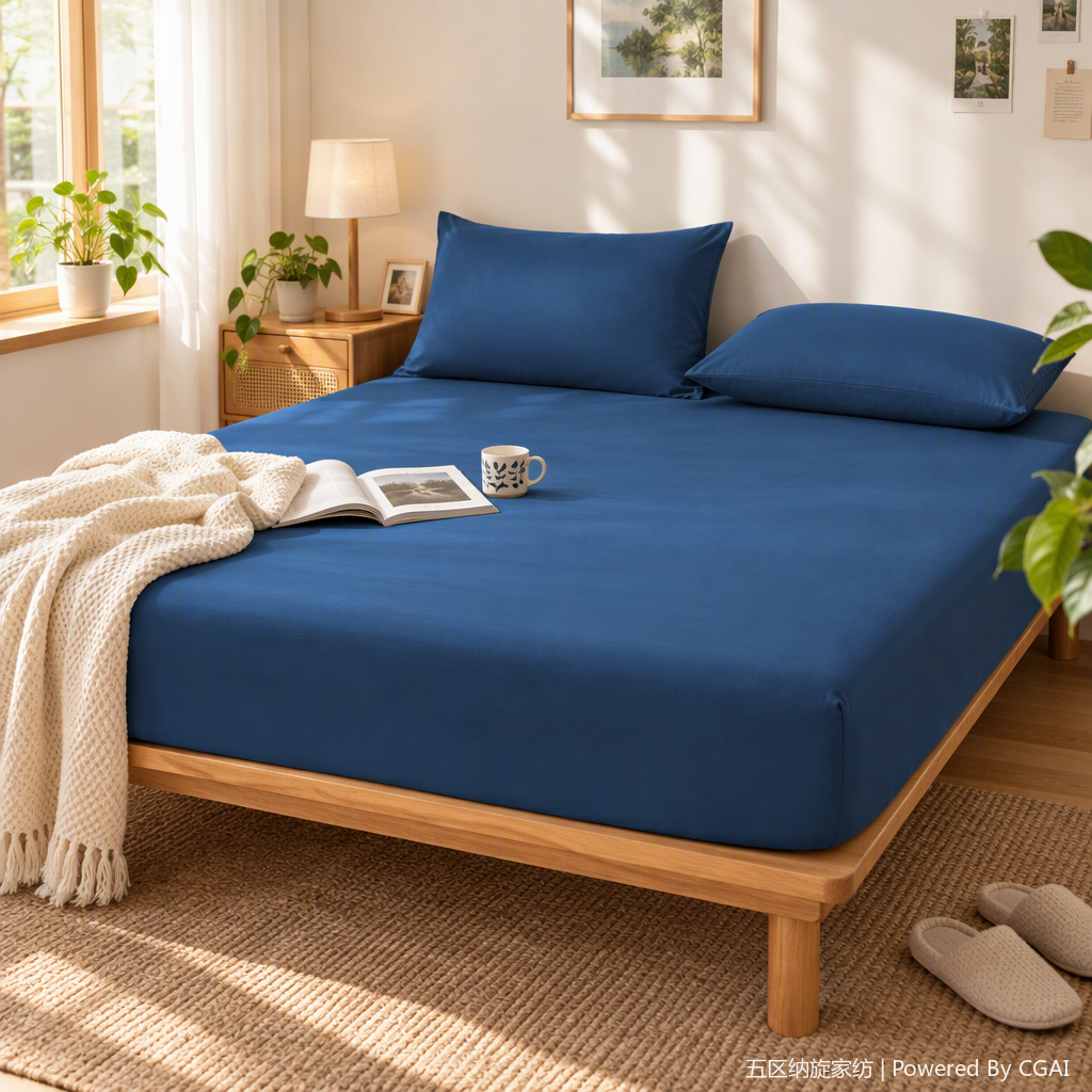 Tela abrasiva cama de color sólido cama de poliéster gasin colchón de color sólido colcha de cama simple falda de cama gasin conjunto de tres piezas ropa de cama suave, transpirable y duradera conjunto de cama combinado paquete completo anti-polvo y antisuciedad lavable a máquina multitamaño details Picture