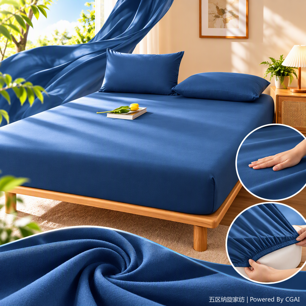 Tela abrasiva cama de color sólido cama de poliéster gasin colchón de color sólido colcha de cama simple falda de cama gasin conjunto de tres piezas ropa de cama suave, transpirable y duradera conjunto de cama combinado paquete completo anti-polvo y antisuciedad lavable a máquina multitamaño Specification image