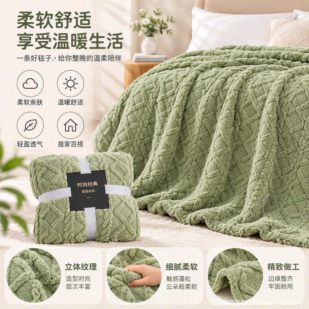 Soft foreign trade solid color Taffy jacquard blanket, flannel blanket, cover blanket, gift air conditioner blanket, multi-functional nap blanket, velvet blanket, thickened warm winter cover blanket, bedroom and living room blanket, multiple colors to choose from
