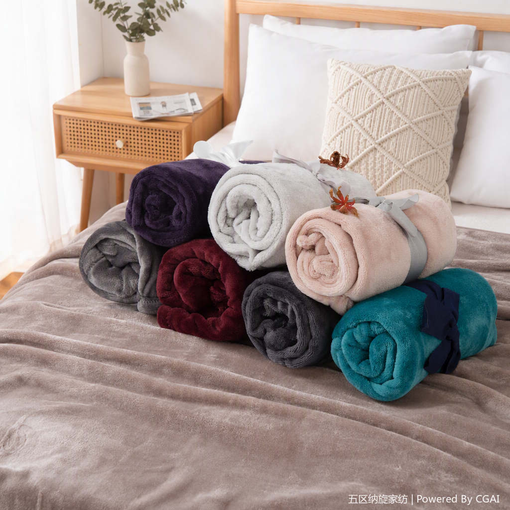 Manta de fresa suave cálida cubierta térmica engrosada manta de cama de sala de estar artículos de cama de invierno details Picture