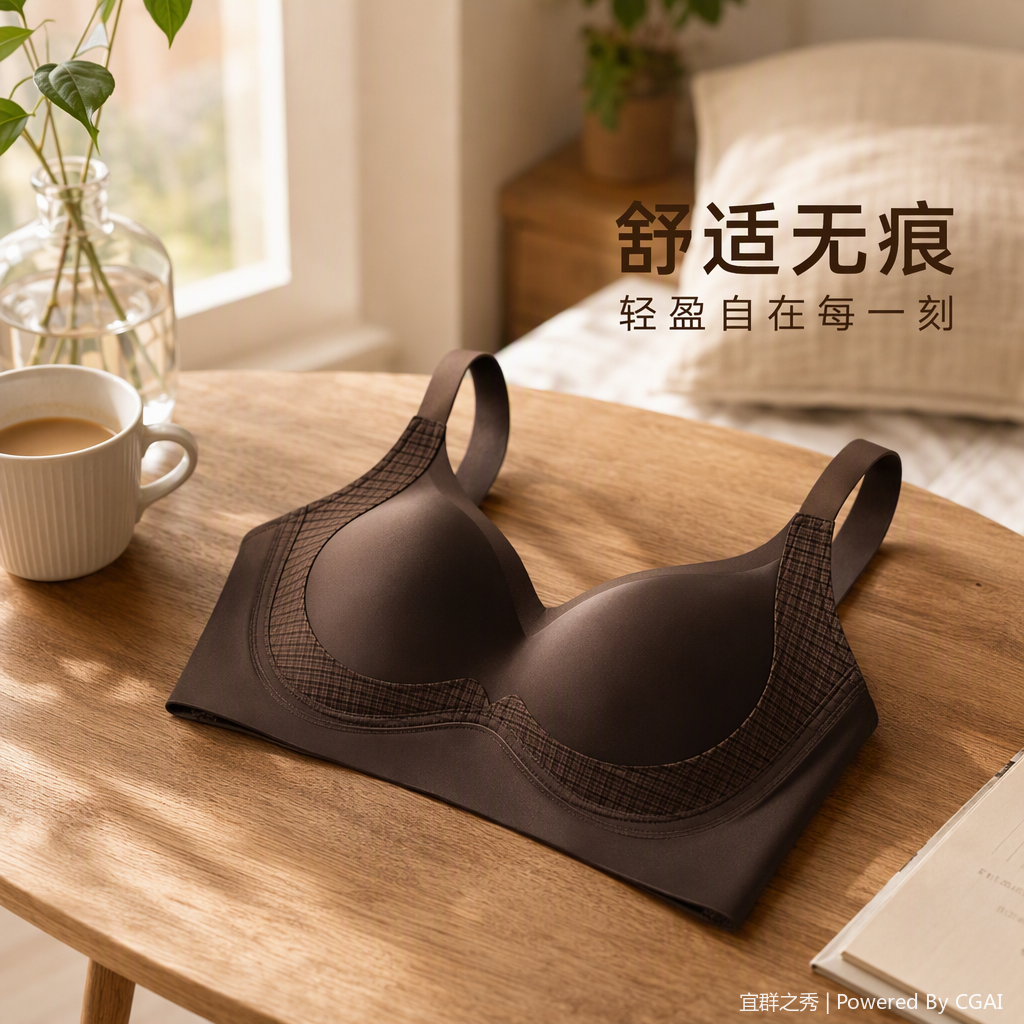 Marrón sin aro de acero reunir sujetador cómodo mujeres modelos mostrar natural shape ropa interior conveniente para el grupo mostrar details Picture