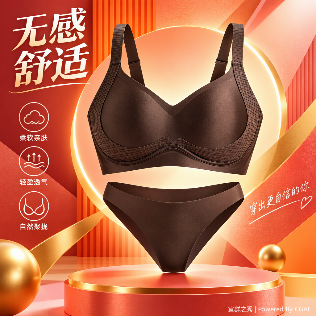 Marrón sin aro de acero reunir sujetador cómodo mujeres modelos mostrar natural shape ropa interior conveniente para el grupo mostrar Specification image