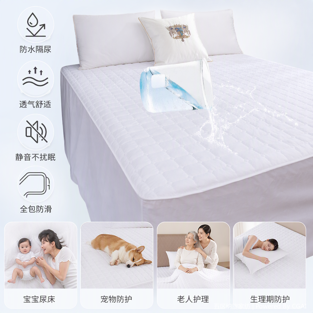 Cross-border Amazon frosted diaper pad, mattress protection cover, washed cotton with cotton lining, bed cover, full package waterproof, bed cover, diaper pad, waterproof and leak-proof, baby training supplies, mother and baby products, bedding and clothing accessories
