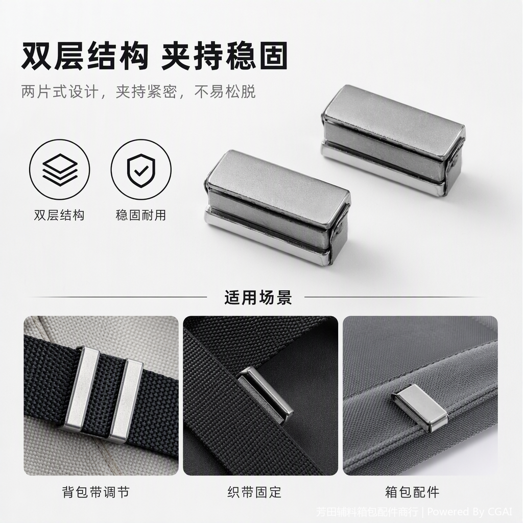 25内径白叻色无毒克叻色铁制品调节扣1寸服装配件详情1