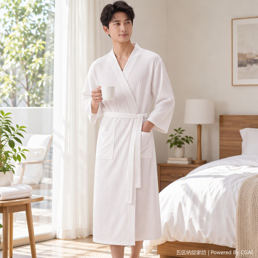 Soft and comfortable home wear set, women's pajamas, bathrobes, bathrobes in multiple colors to choose from, essential for casual home wear details Picture