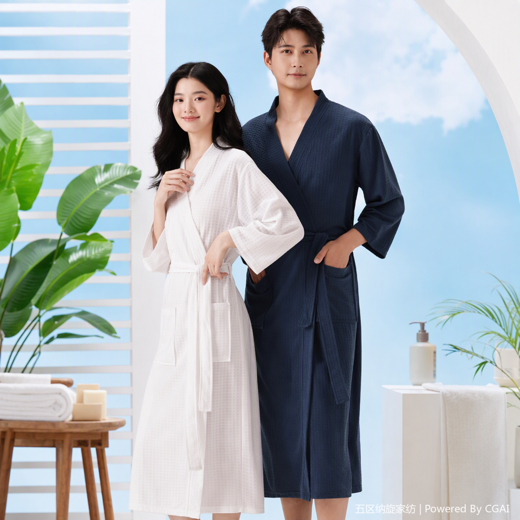 Soft and comfortable home wear set, women's pajamas, bathrobes, bathrobes in multiple colors to choose from, essential for casual home wear Specification image