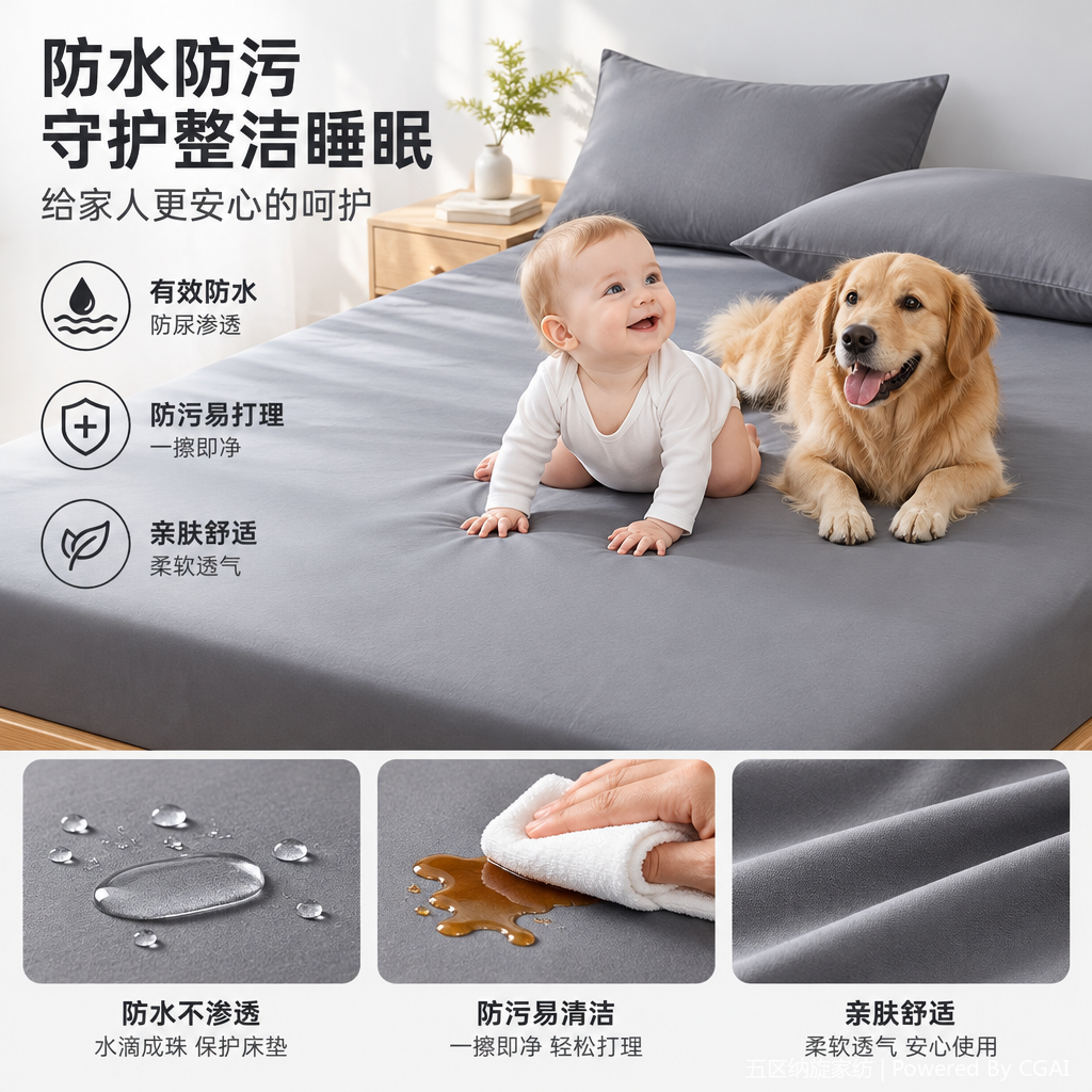 Infant and toddler urine isolation pads, waterproof and breathable baby sleeping products, children's diapers, leak-proof care products, essential for mothers and babies, cross-border waterproof urine isolation bed covers, Class a mother and baby grade thickened bed cover, hotel-specific bed covers, mattresses, bed sheets wholesale