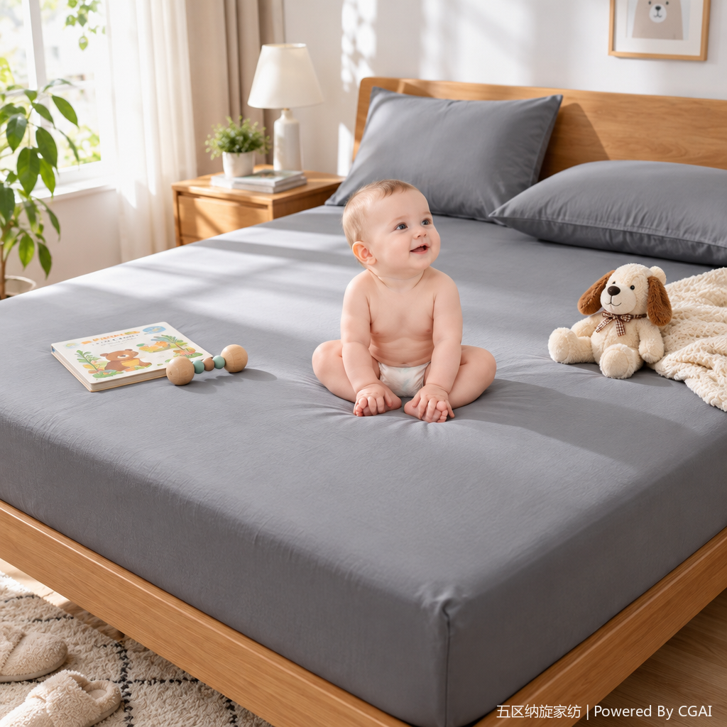 Infant and toddler urine isolation pads, waterproof and breathable baby sleeping products, children's diapers, leak-proof care products, essential for mothers and babies, cross-border waterproof urine isolation bed covers, Class a mother and baby grade thickened bed cover, hotel-specific bed covers, mattresses, bed sheets wholesale details Picture
