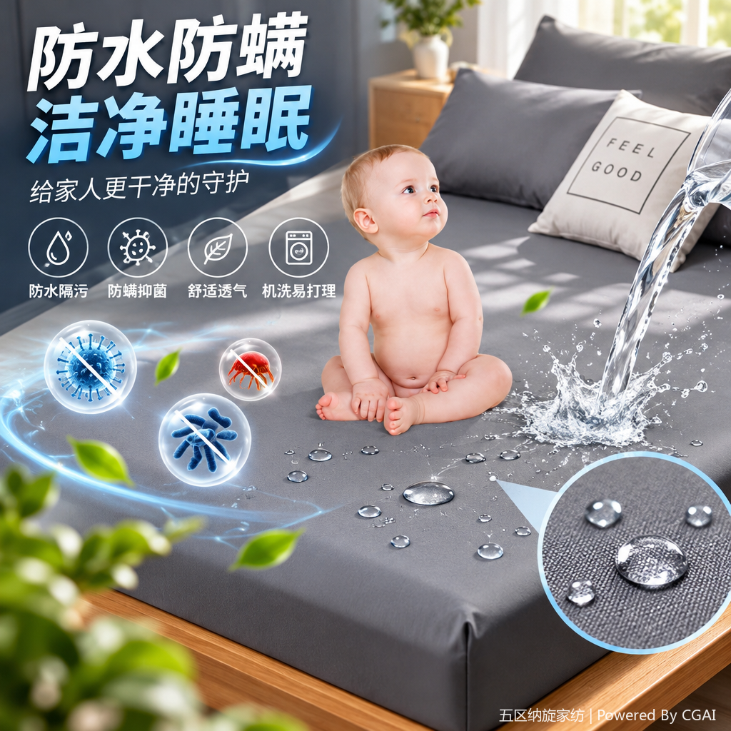 Infant and toddler urine isolation pads, waterproof and breathable baby sleeping products, children's diapers, leak-proof care products, essential for mothers and babies, cross-border waterproof urine isolation bed covers, Class a mother and baby grade thickened bed cover, hotel-specific bed covers, mattresses, bed sheets wholesale Specification image