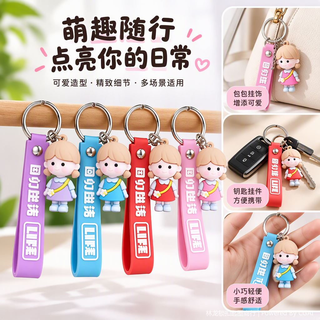 精美钥匙扣钥匙配饰手工工艺品创意礼品时尚个性挂件装饰品细节图