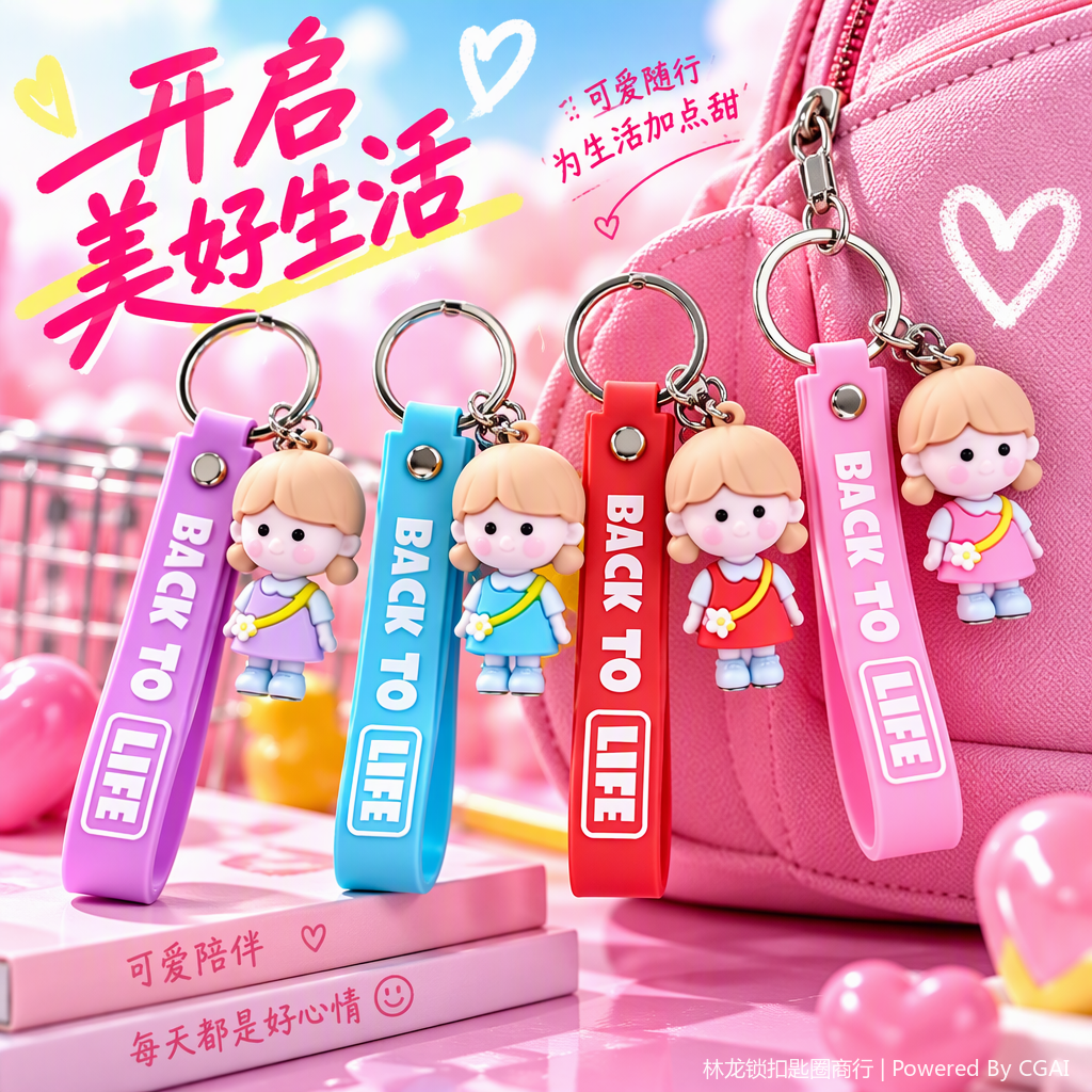 精美钥匙扣钥匙配饰手工工艺品创意礼品时尚个性挂件装饰品产品图