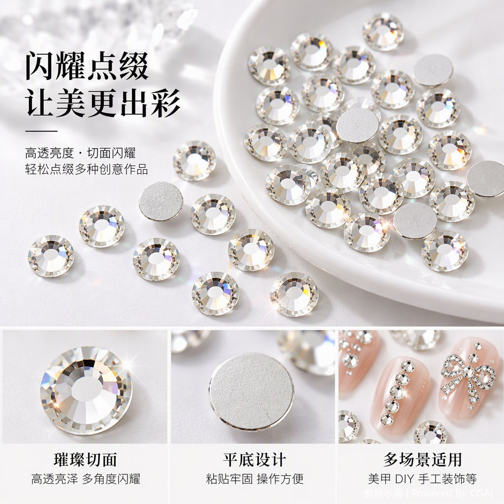 闪亮水钻饰品配件手工DIY耳环项链配件饰品配件材料装饰品配件水晶装饰品