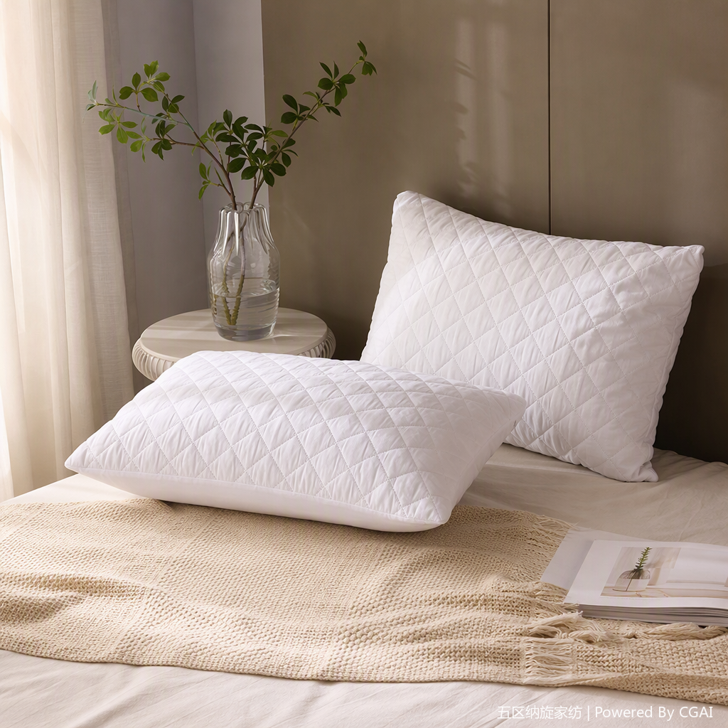 Solid color versatile hotel and family thickened brushed fabric with cotton lining, ultrasonic waterproof pillowcase, pillowcase bedding, solid color soft, breathable, dust-proof, antibacterial, hygienic and convenient sleep products details Picture