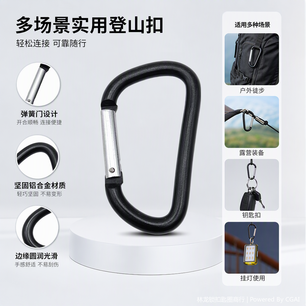 多功能登山扣钩户外攀岩登山装备登山配件坚固耐用安全可靠