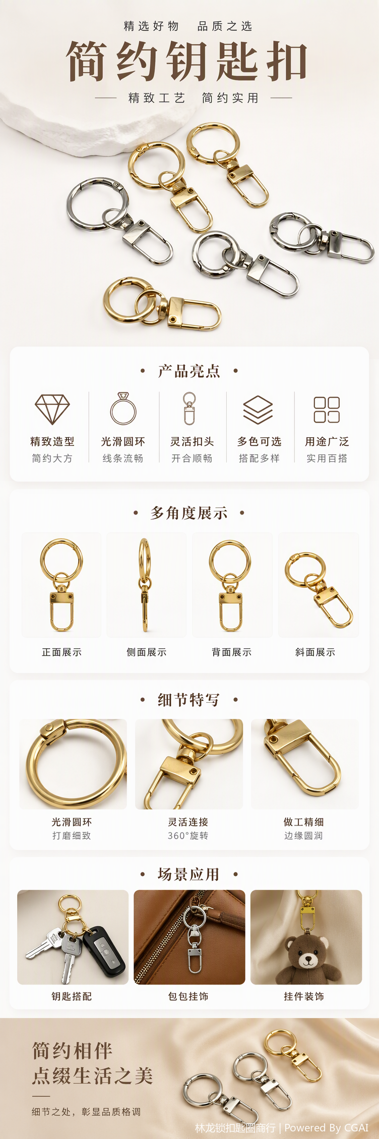 精美钥匙扣钥匙配饰工艺品创意礼品时尚个性钥匙链装饰品收藏品详情1