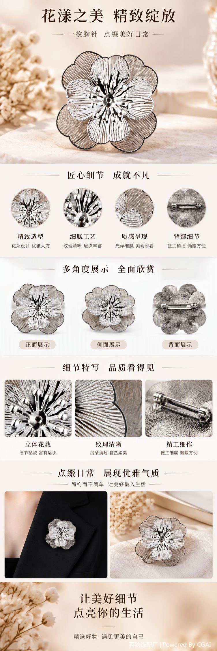 时尚金属别针衣饰装饰配件简约百搭创意别针饰品潮流配饰品详情1
