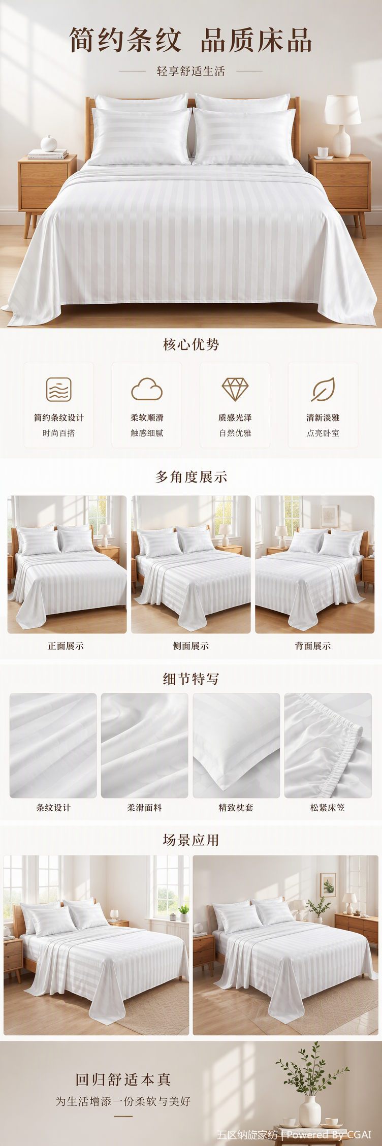 Warm solid-color waterproof bed covers, Amazon dust covers, moisture-proof bed covers, Simmons cotton-padded mattress protective covers, wholesale bedding, simple and comfortable all-cotton bed sheets and duvet covers, bedding sets, home bedroom decoration pic 5