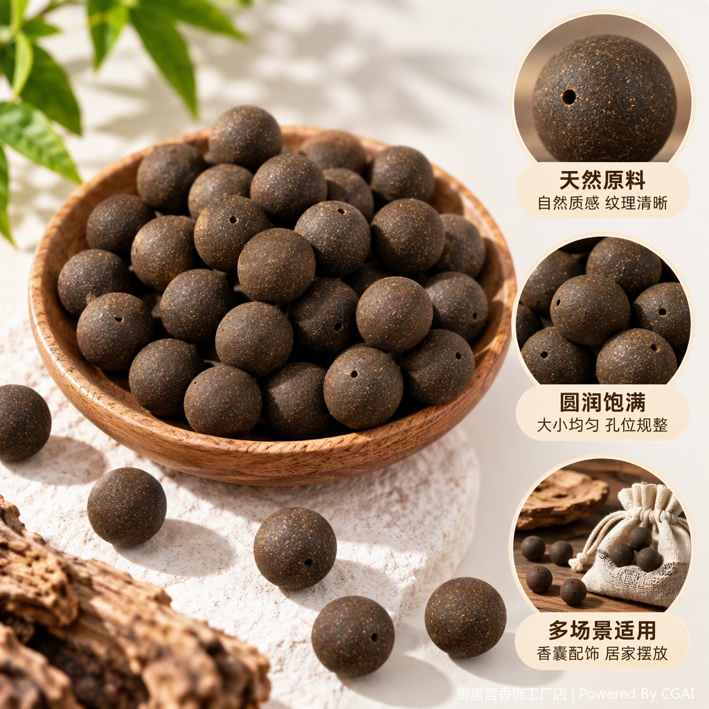 合香珠木香息肌散珠时尚棕色带孔圆珠手链配饰简约个性潮流百搭男女款饰品
