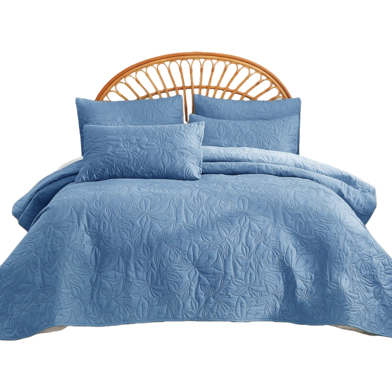 Color sólido color ultrasónico tinte pulido clip de algodón cubierta de cama fina acolchado cálido conjunto de tres piezas conjunto de textiles para el hogar conjunto de cama de algodón estilo primavera/otoño multicolor opcional cómodo y duradero Item Picture