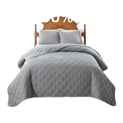 Nuevo estilo transfronterizo de comercio exterior cuadrado diagonal cubierta de la cama conjunto de tres piezas extranjero delgado ser cálido y cómodo acolchado conjunto de textiles para el hogar ropa de cama multicolor opcional estilo simple Item Picture