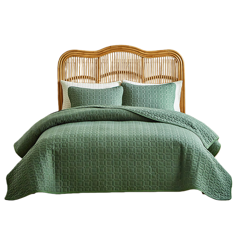 Color sólido color ultrasónico nuevo comercio exterior transfronterizo cubierta de cama diagonal cuadrada conjunto de tres piezas edredón exterior delgado ropa de cama multicolor opcional combinación de cama suave y transpirable Item Picture