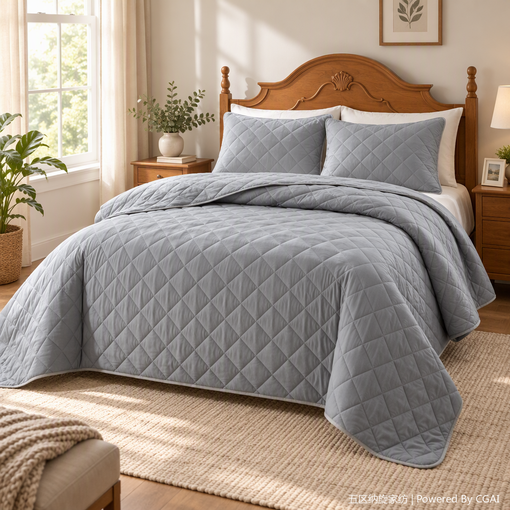 Nuevo estilo transfronterizo de comercio exterior cuadrado diagonal cubierta de la cama conjunto de tres piezas extranjero delgado ser cálido y cómodo acolchado conjunto de textiles para el hogar ropa de cama multicolor opcional estilo simple details Picture