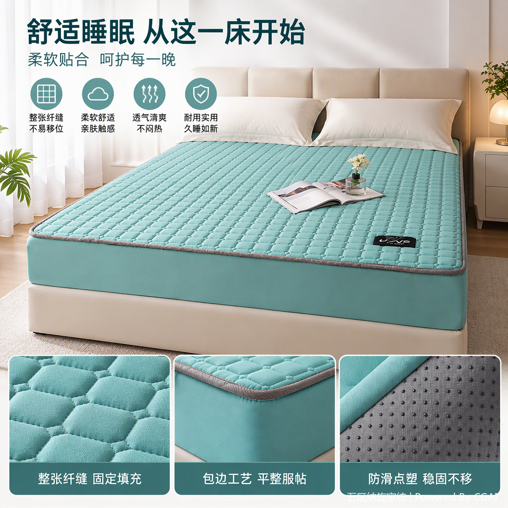 Cama de algodón acolchado cubierta de colchón protector de colchón cuatro estaciones universal engrosado clip de algodón todo incluido funda de cama cómoda acolchada conjunto de textiles para el hogar ropa de cama suave y transpirable multicolor opcional