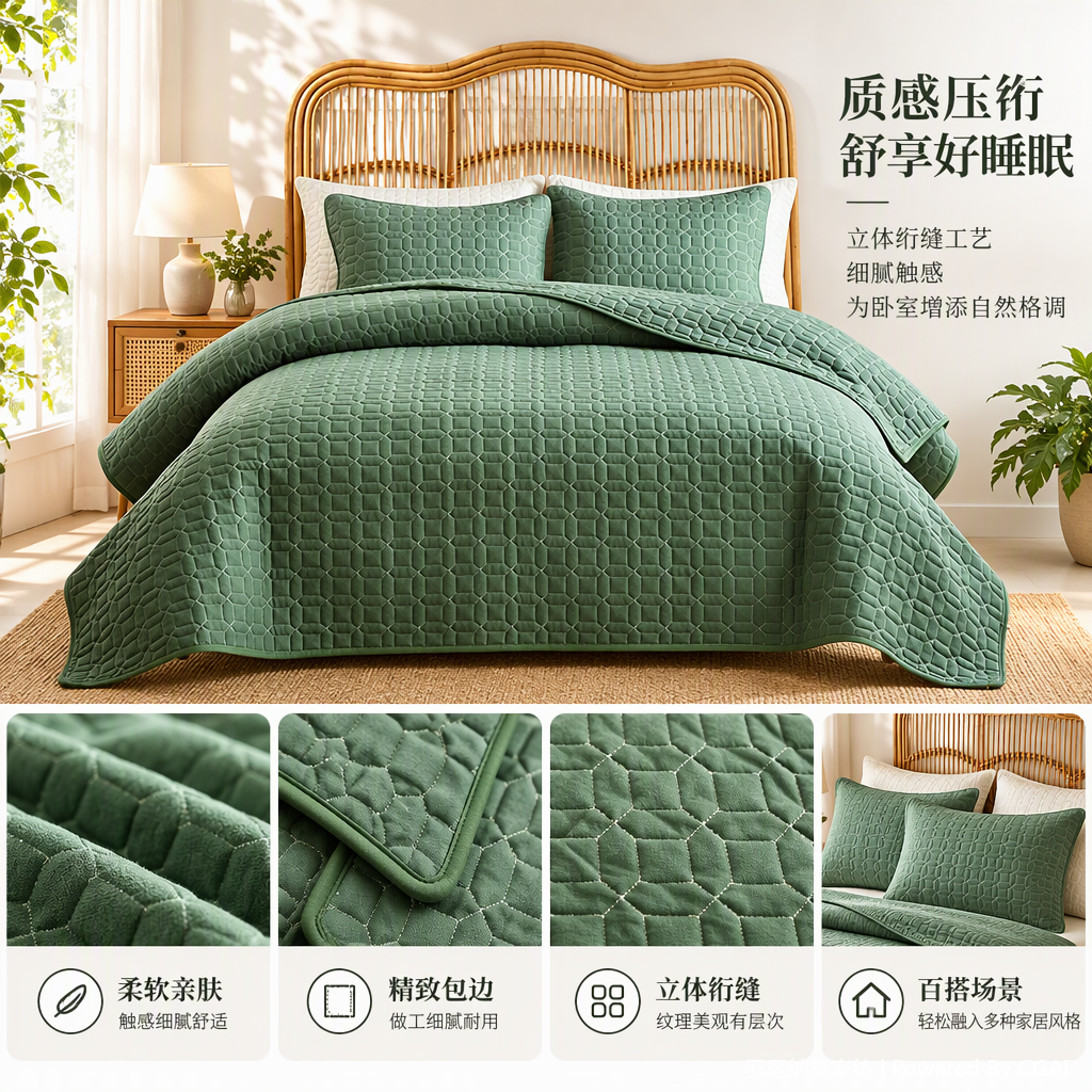 Color sólido color ultrasónico nuevo comercio exterior transfronterizo cubierta de cama diagonal cuadrada conjunto de tres piezas edredón exterior delgado ropa de cama multicolor opcional combinación de cama suave y transpirable