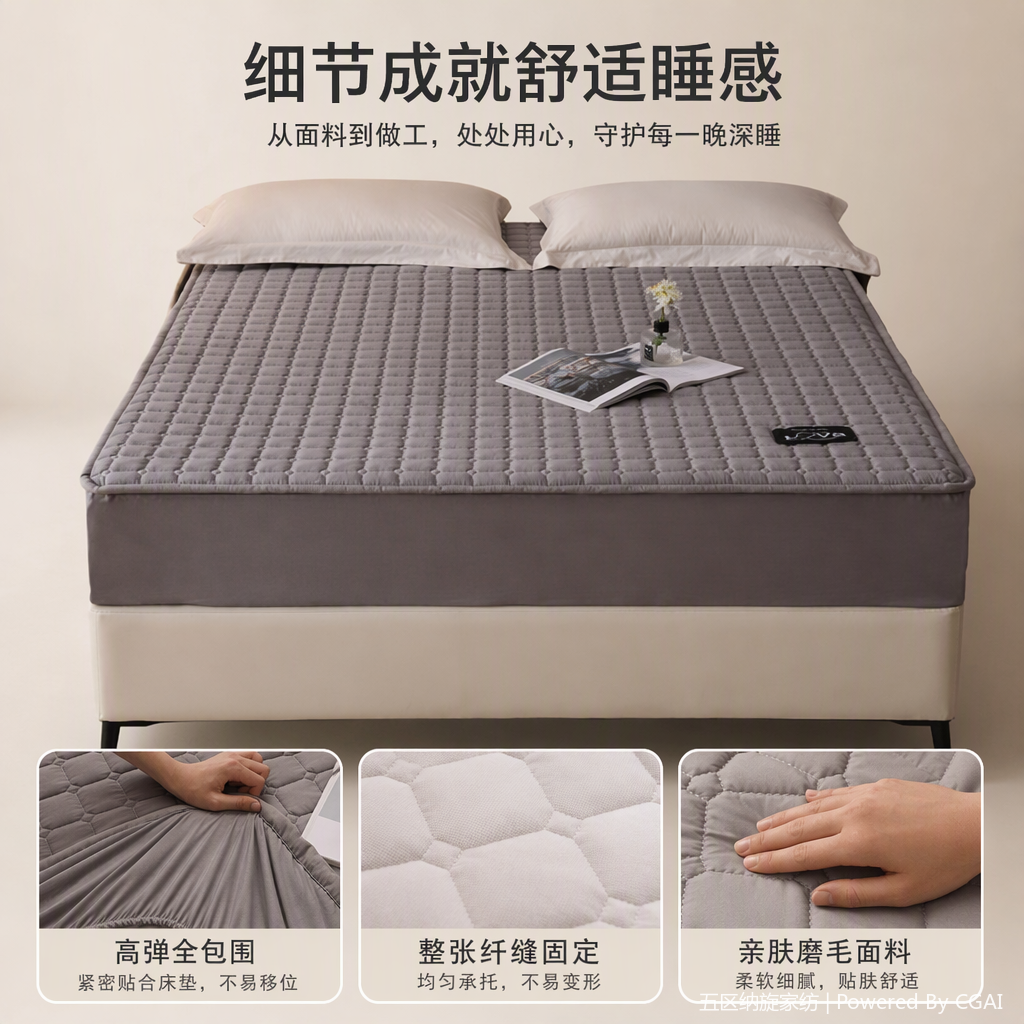 Colcha de algodón colcha de protección de colchón cuatro estaciones universal engrosada colcha de algodón todo incluido funda de cama multicolor opcional
