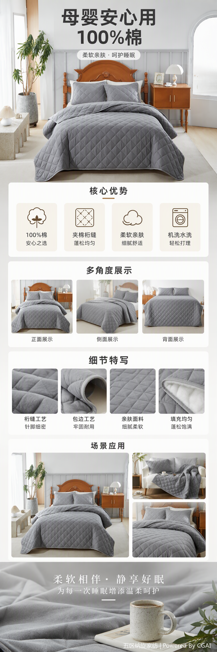 Nuevo estilo transfronterizo de comercio exterior cuadrado diagonal cubierta de la cama conjunto de tres piezas extranjero delgado ser cálido y cómodo acolchado conjunto de textiles para el hogar ropa de cama multicolor opcional estilo simple pic 5