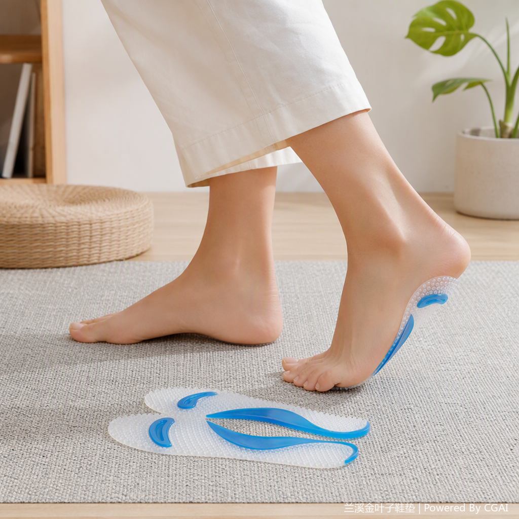 Breathable and comfortable blue and white sports insoles, anti-odor and shock-absorbing breathable insoles, insole care products details Picture