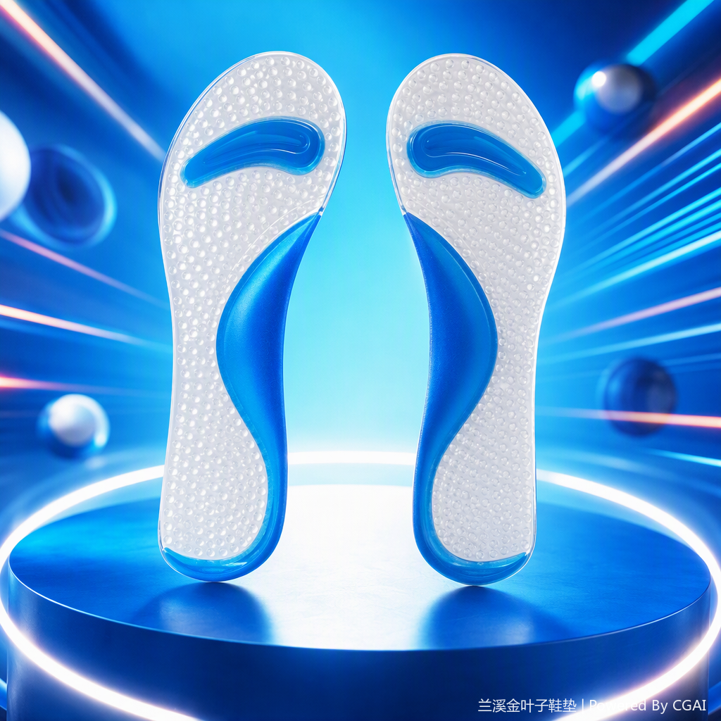 Breathable and comfortable blue and white sports insoles, anti-odor and shock-absorbing breathable insoles, insole care products Specification image