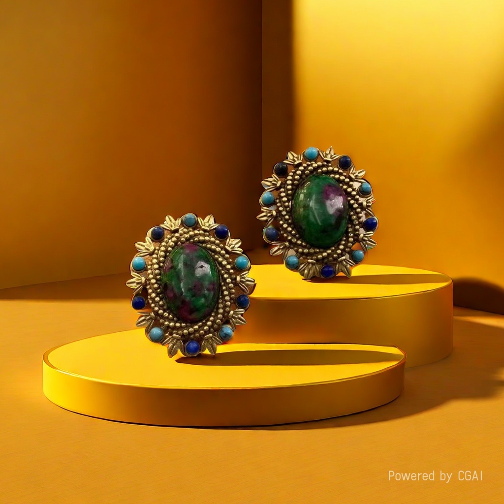 【SUGEBEINI】 Retro court-style stud earrings, French retro classic stud earrings ZEH00052 pic 4