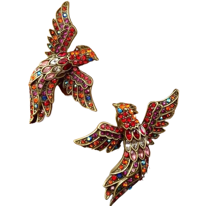 【SUGEBEINI】 Baroque-style zirconium bird-shaped stud earrings, retro style zirconium bird-shaped stud earrings ZEH00058 Application Scenario