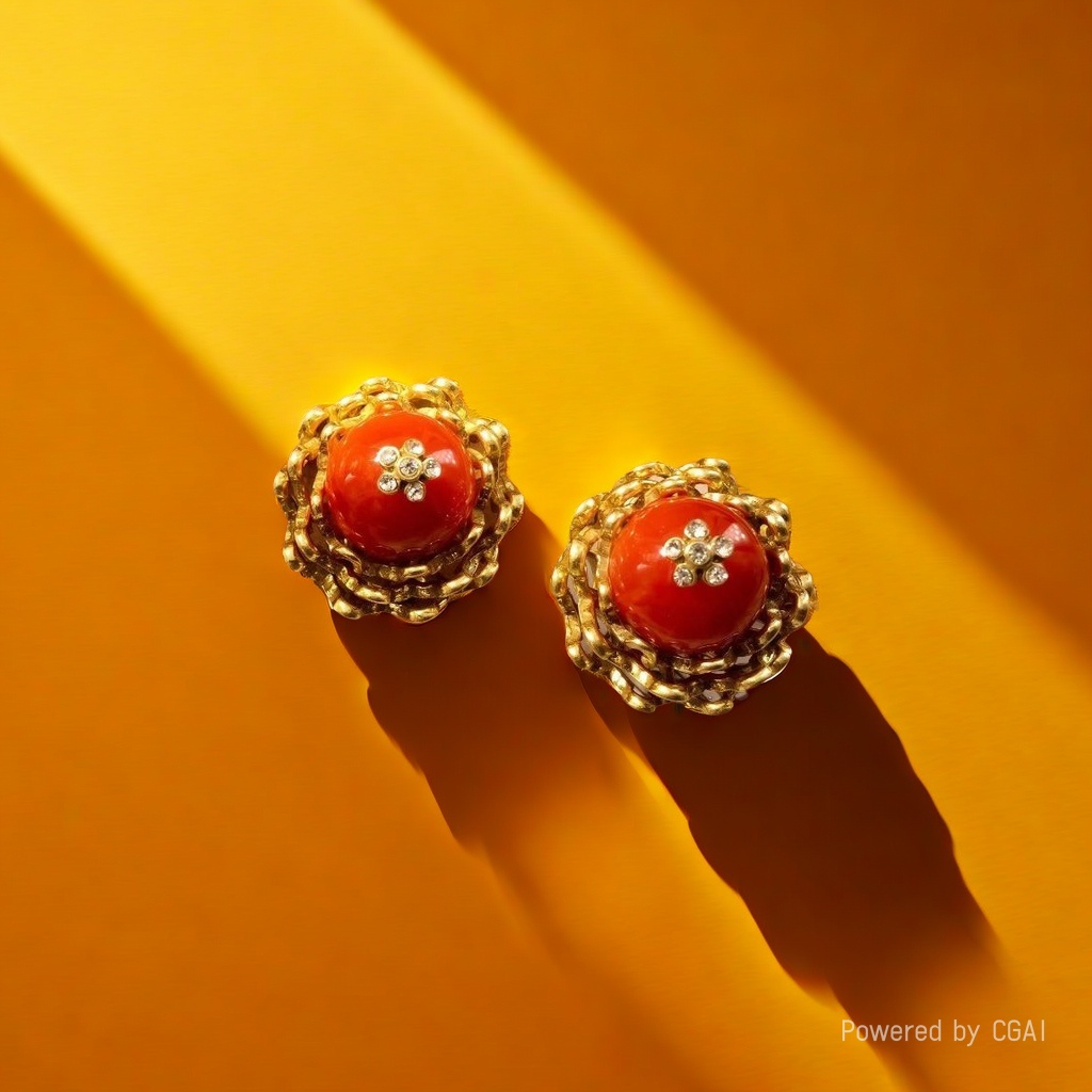 【SUGEBEINI】 French court style zirconium stud earrings, gold woven retro stud earrings ZEH00066 pic 2