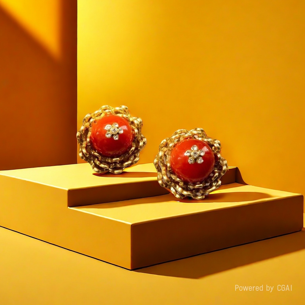 【SUGEBEINI】 French court style zirconium stud earrings, gold woven retro stud earrings ZEH00066 pic 3