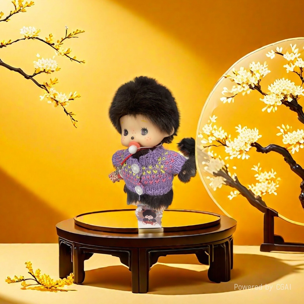 ins公仔卡通人物玩偶羊毛毡蒙奇奇娃娃