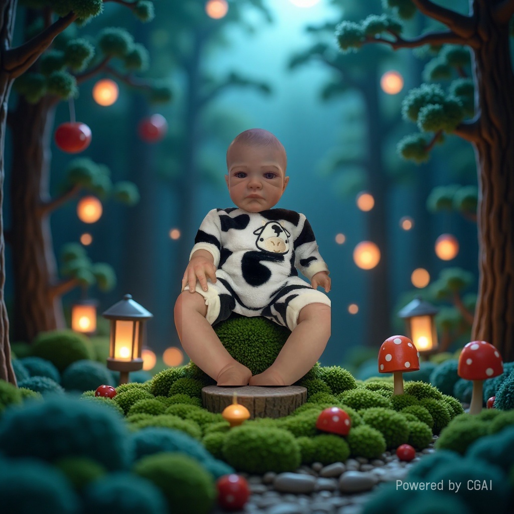 创意潮流玩具黑皮绒布冬装娃娃