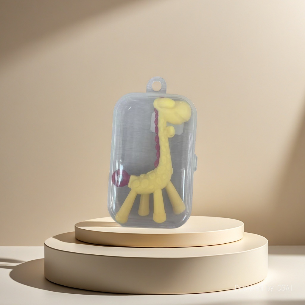 Cross-border teething gel simulation model yellow giraffe toy baby silicone bite growth teething device Item Picture