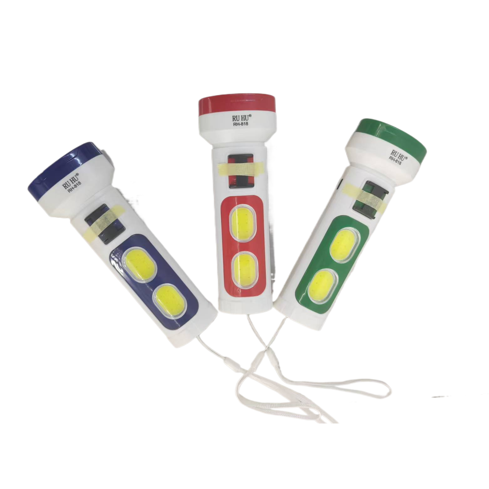 Multi-functional flashlight, high-intensity long-range portable outdoor emergency lighting flashlight + spare lamp head