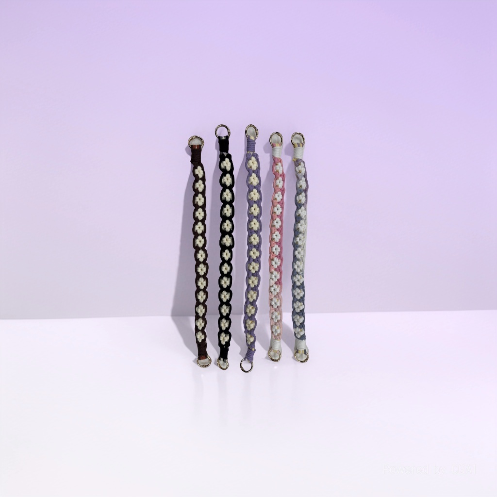 高级感编织钥匙扣雏菊花朵撞色钥匙链手环挂件手机链波西米亚风142908119