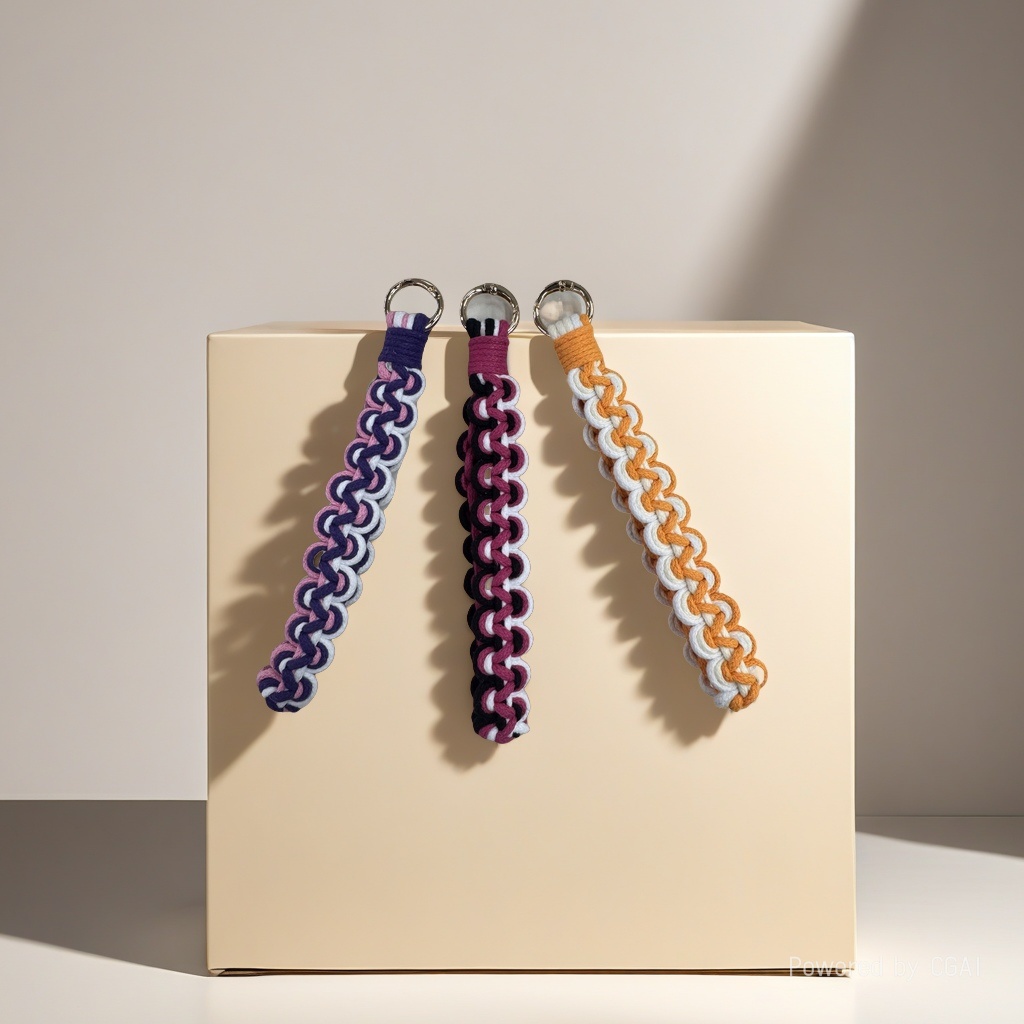Three types of hand-woven rope bracelet accessories. The color combination is fashionable, with metal buckles as embellishments. The handcrafted texture is full of flavor, making it a new choice for trendy accessories. Application Scenario