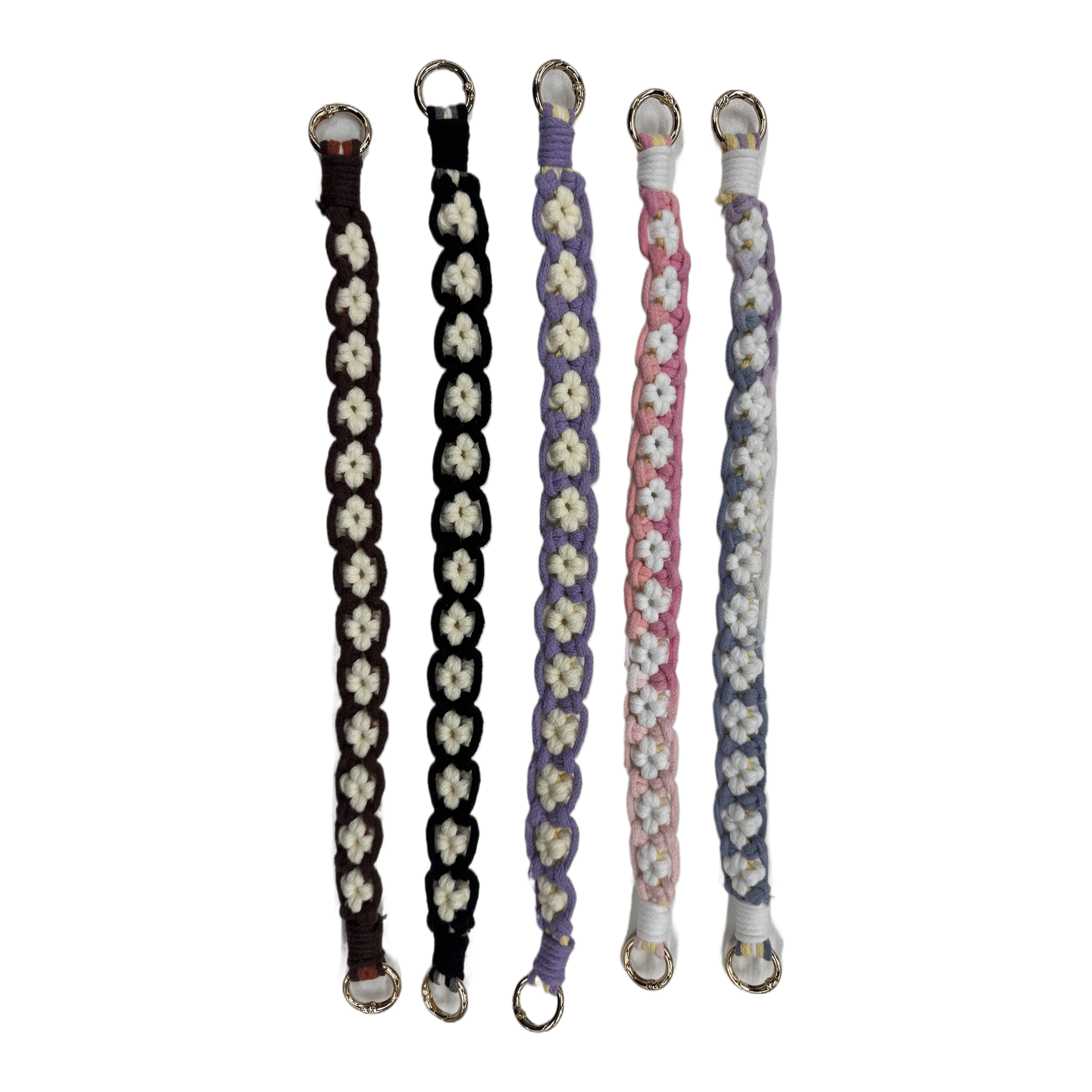High-end woven keychain, Daisy flower color-blocking key chain, bracelet, pendant, mobile phone chain, Bohemian style 142908119 Item Picture