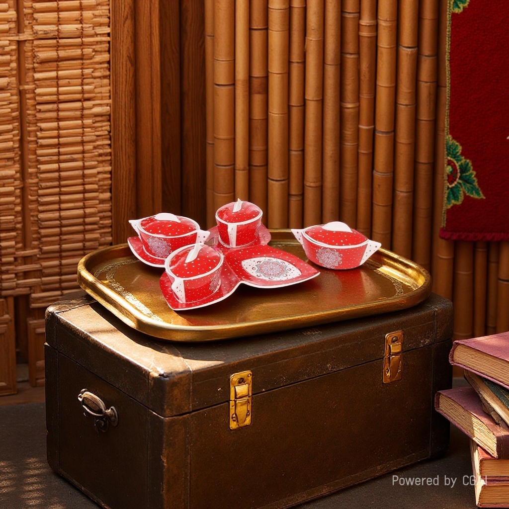  居家茶具组合红色陶瓷套装红色茶具套装适合居家用品  多款茶具套装红色