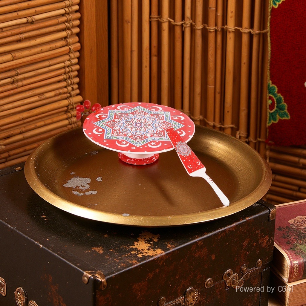 中东斋月风格接脚蛋糕盘套装陶瓷盘高温陶瓷蛋糕盘蛋糕铲家用节日用品家具套装