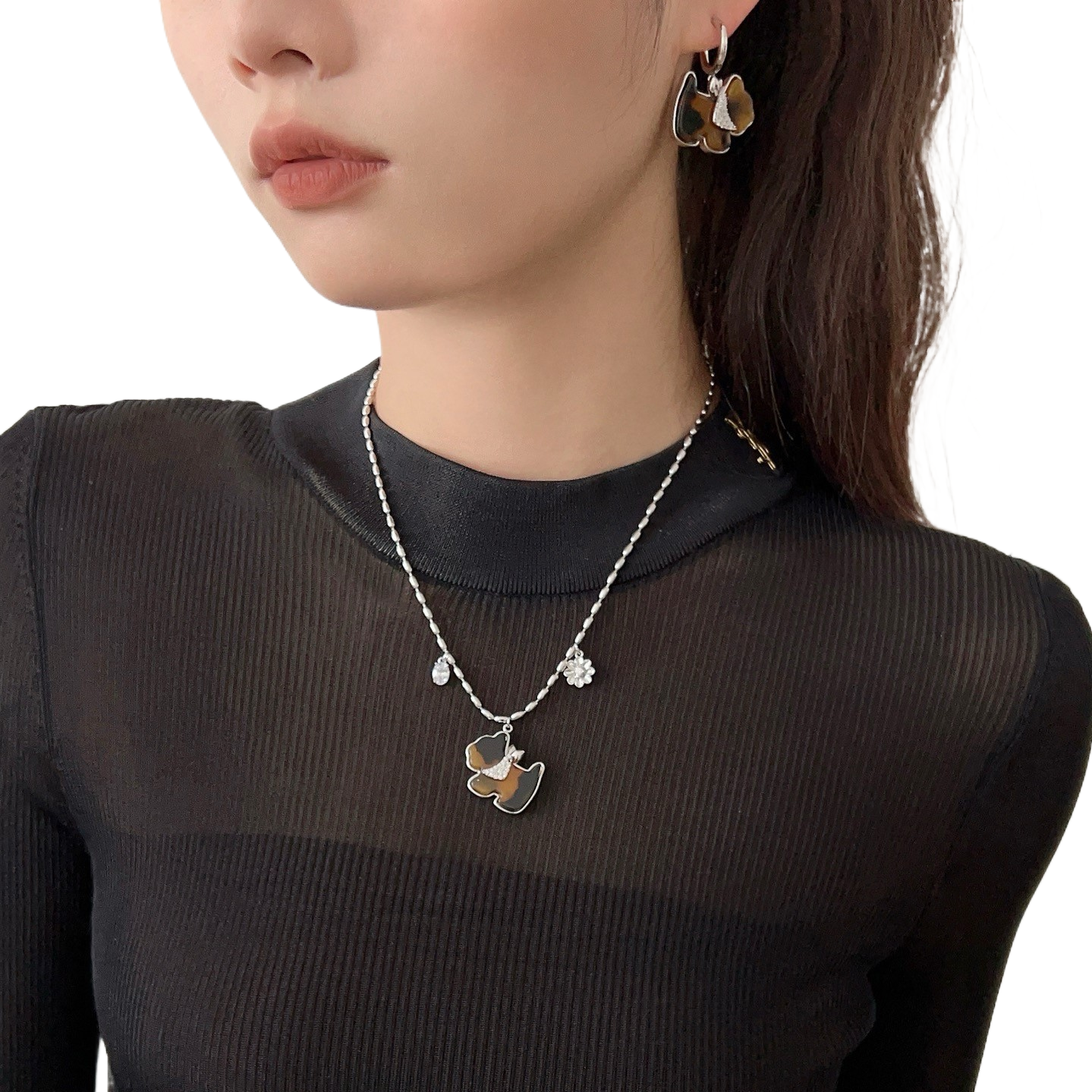 Puppy Necklace for Women, 2025 new style sweater chain, light luxury and high-end accessory